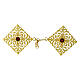 Ganci per piviale nichel free oro pietra viola  s1