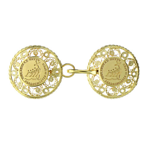 Cope clasps of 2025 Jubilee, gold plated 925 silver filigree, simple logo 1