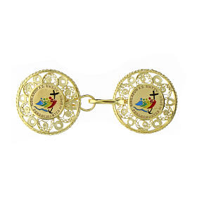 Cope clasps of 2025 Jubilee, gold plated 925 silver filigree, enamelled logo