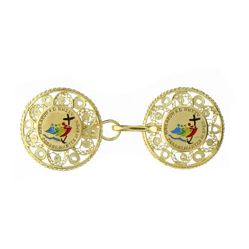 Cope clasps of 2025 Jubilee, gold plated 925 silver filigree, enamelled logo 1