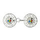 Silver Jubilee cope clasp with enameled filigree logo s1