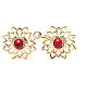 Tunic clasp with red gem, gold-plated s1