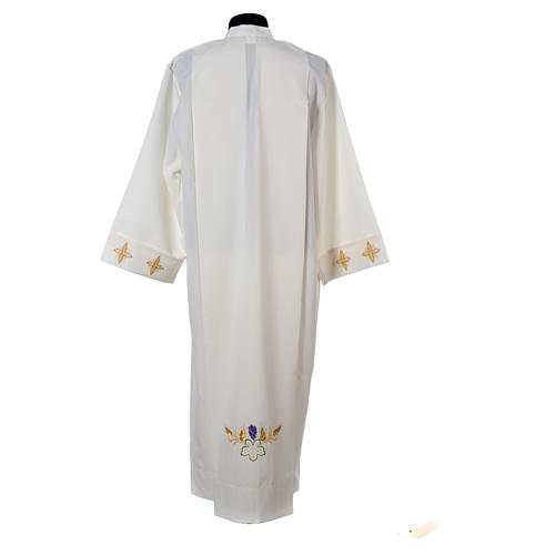 Clergy alb in 100% polyester with front zipper, ivory 3