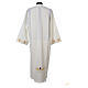 Clergy alb in 100% polyester with front zipper, ivory s3