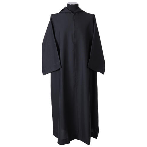 Saio francescano con mantella nera poliestere 4