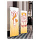 Slabbinck yellow banner set, Last Supper and Resurrection, 120x40 in s1