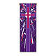 Slabbinck banner with purple cross and geometric patterns, 120x40 in s1