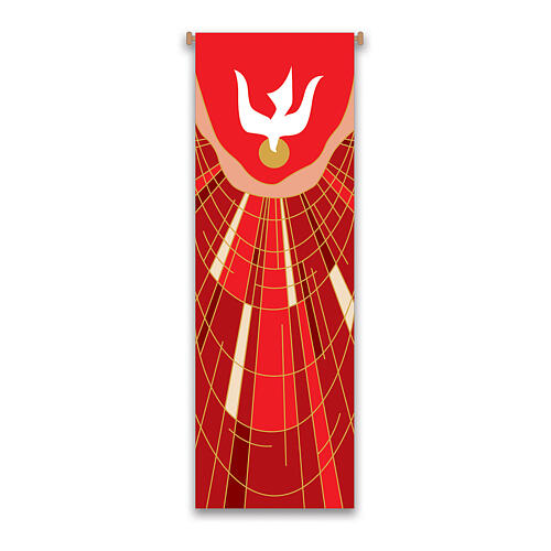 Set, Banner von Slabbinck, Rot – Alpha, Omega und Heiliger Geist, 300×100 cm 3
