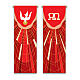 Slabbinck red Alpha, Omega and Holy Spirit banner set, 120x40 in s1