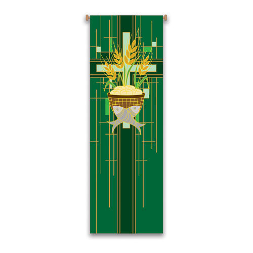 Zestaw banerów Slabbinck kolor zielony, symbole eucharystyczne, 300x100 cm 3