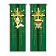 Slabbinck banner set with green Eucharistic symbols, 300x100 cm s1