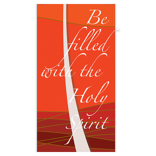 Banner Slabbinck rosso scritta ''Be filled with the Holy Spirit'' 300x100 cm 2