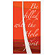 Baner Slabbinck czerwony, napis ''Be filled with the Holy Spirit'', 300x100 cm s2