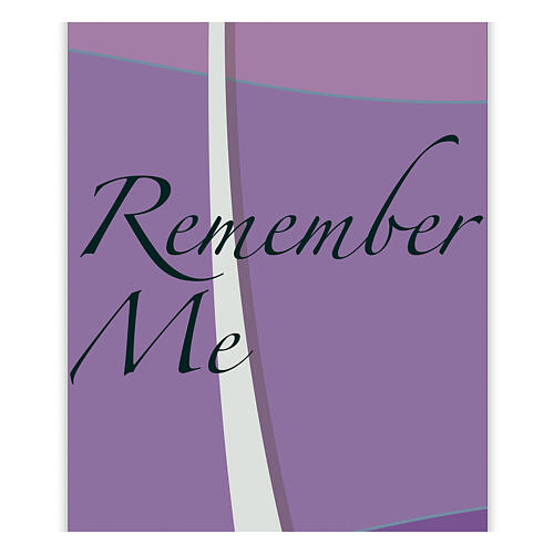 Slabbinck purple banner with "Remember Me" inscription, 120x40 in 2