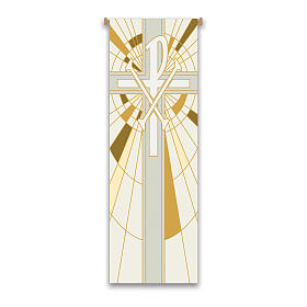 Conjunto de faixas Slabbinck cordeiro pascal e Chi-Rho branco e amarelo 300x100 cm
