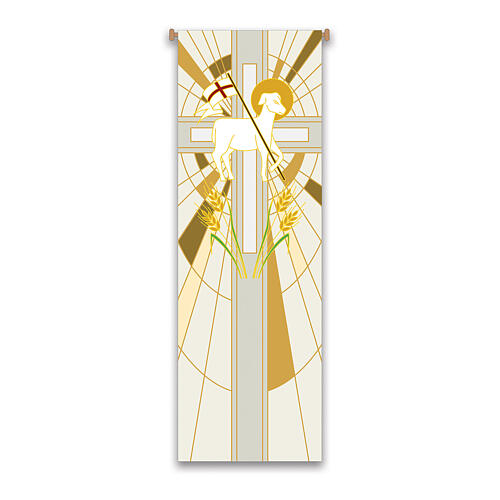 Slabbinck Easter banner set lamb and PAX white and yellow, 300x100 cm 3