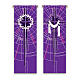 Slabbinck set of purple banners with crown of thorns and shroud, 120x40 in s1