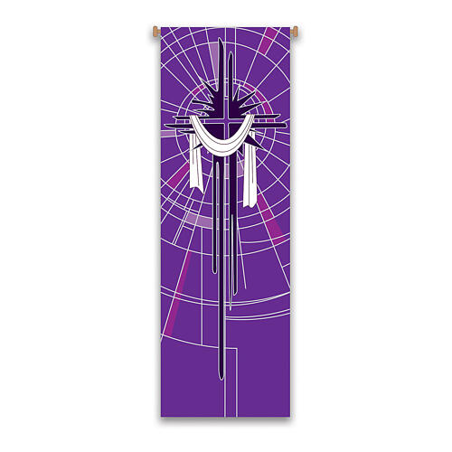 Set banner Slabbinck viola corona di spine e sindone 300x100 cm 3