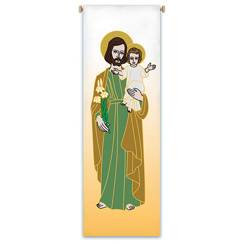 Banner von Slabbinck – Heiliger Josef mit dem Jesuskind, 300 × 100 cm 1