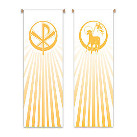 Set banner Slabbinck agnello e pax raggi bianchi e gialli 300x100 cm