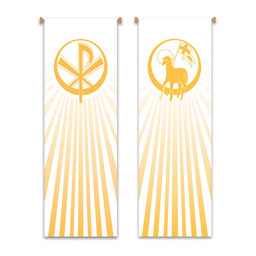 Set banner Slabbinck agnello e pax raggi bianchi e gialli 300x100 cm 1