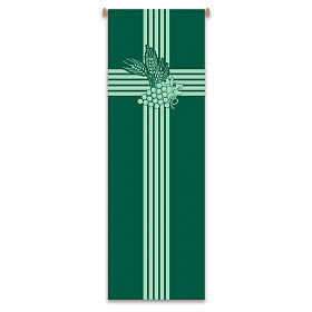 Set banner Slabbinck verdi croci con pane, pesci, uva e spighe 300x100 cm