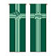 Set of Slabbinck banners green crosses with bread, fish, grapes and ears of corn, 300x100 cm s1
