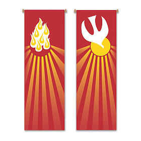 Set banner Slabbinck rosso colomba spirito santo e sette doni 300x100 cm