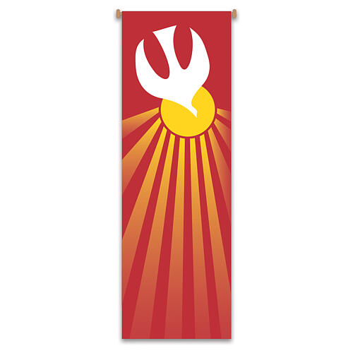 Slabbinck Red Banner Set Holy Spirit Dove and Seven Gifts, 300x100 cm 3