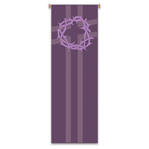 Set banner Slabbinck viola corona di spine, chiodi e  veste di cristo 300x100 cm 2