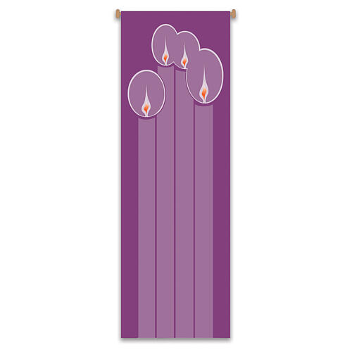 Set banner Slabbinck viola candele avvento e stella di Natale 300x100 cm 3