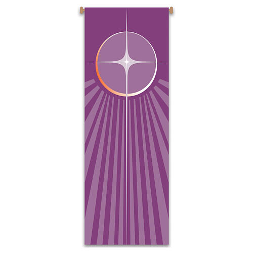 Conjunto de bandeiras Slabbinck roxo velas advento e estrela de Natal 300x100 cm 2