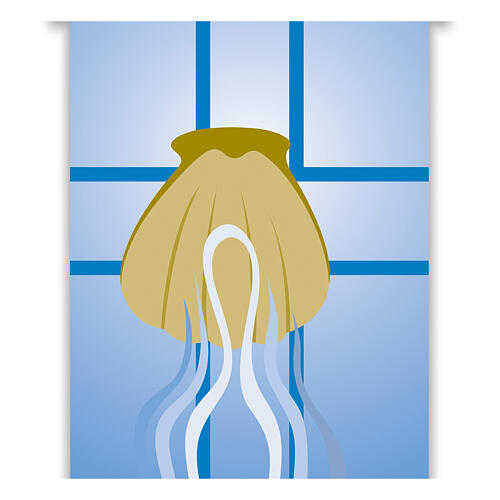 Slabbinck blue Baptism Sacrament banner, 120x40 in 2