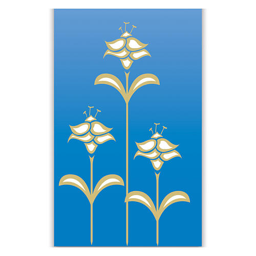 Banner von Slabbinck – Blau, mit marianischen Symbolen, 300 × 100 cm 3