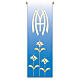 Estandarte Slabbinck azul com símbolos Marianos 300x100 cm s1