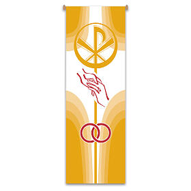 Banner Slabbinck giallo sacramenti del matrimonio e fedi nuziali 300x100 cm