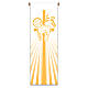 Slabbinck yellow banner set with Christ monogram and Lamb of God, 120x40 in s3
