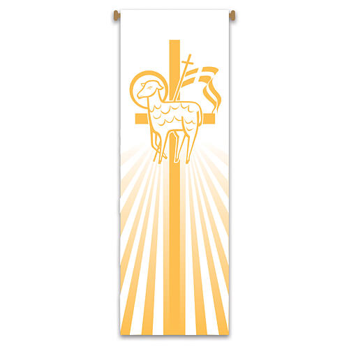 Set banner Slabbinck gialli monogramma Cristo e agnello di Dio 300x100 cm 3