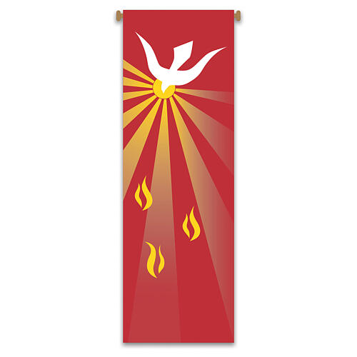 Slabbinck red Pentecost and Holy Spirit banner set, 120x40 in 3