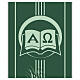 Slabbinck green banner with symbols of hope: Alpha and Omega with wheat, 120x40 in s3
