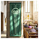 Banderole Slabbinck verte symboles d'espérance Alpha et Oméga avec blé 300x100 cm s2