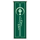 Slabbinck green banner with Eucharistic symbols: chalice, host, and grapes, 120x40 in s1