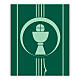 Slabbinck green banner with Eucharistic symbols: chalice, host, and grapes, 120x40 in s2