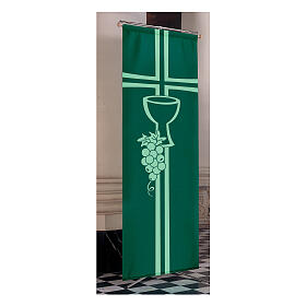 Banner Slabbinck verde croce, calice ed uva 300x100 cm