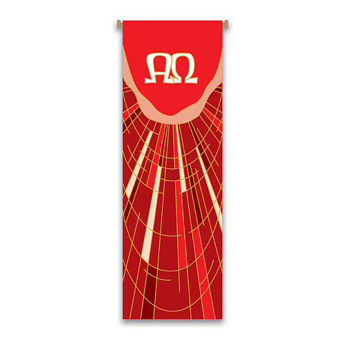 Banner Slabbinck rosso Alfa ed Omega 300x100 cm 1