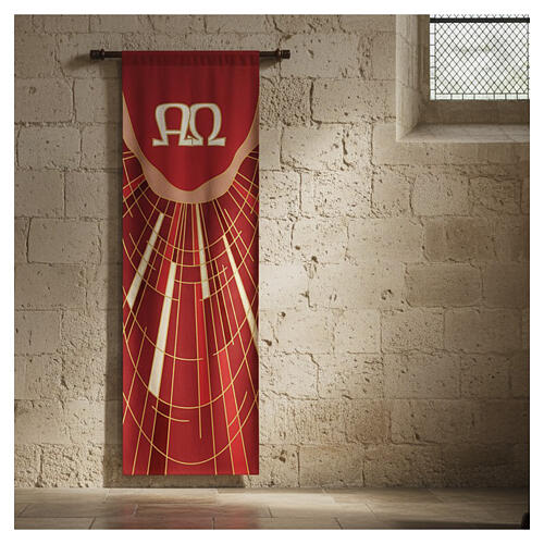 Slabbinck Banner Red Alpha and Omega, 300x100 cm 4
