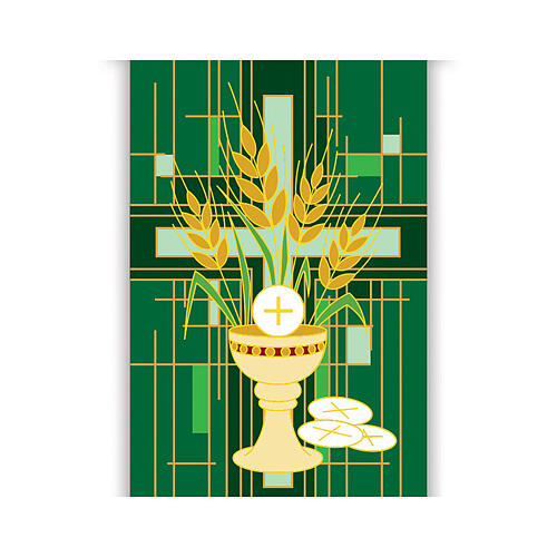 Slabbinck Green Banner with Chalice and Hosts, 300x100 cm 2