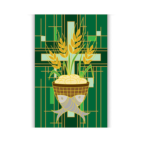 Estandarte Slabbinck verde pão e peixe 300x100 cm 3