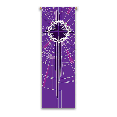 Banner von Slabbinck – Violett, Dornenkrone, 300 × 100 cm 1