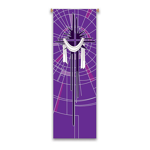 Baner Slabbinck fioletowy, Święty Całun, 300x100 cm 1